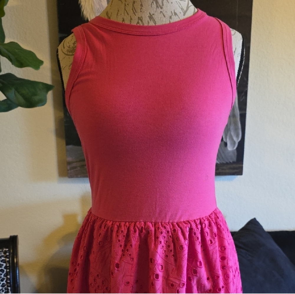 Grace Karin NWT Pink Sleeveless Eyelet Summer Midi Dress